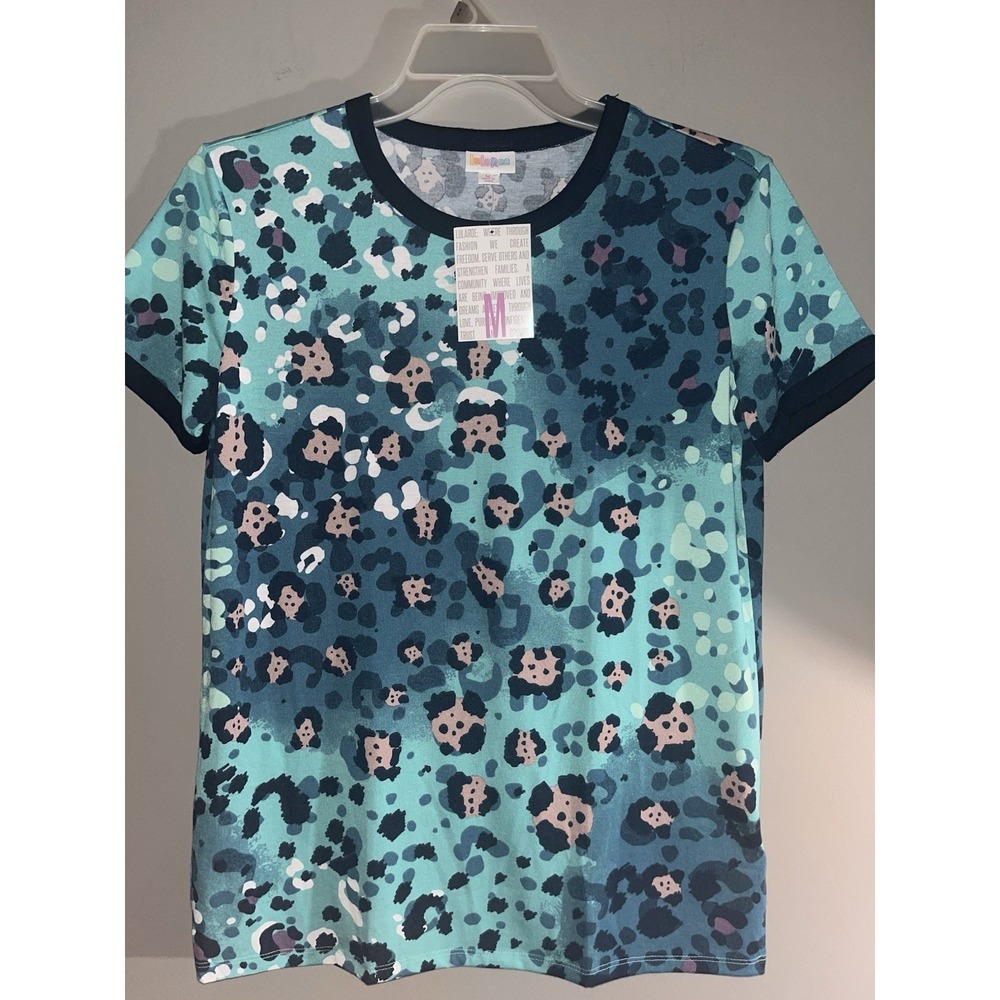 LulaRoe Women's Size Medium NWT Blue Cheetah Oversized Shirt/Dress‎
